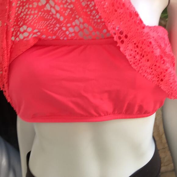 NEW Mossimo Pink Coral Bikini Swim Top Removable Pads Women's Size XL NWT - Picture 3 of 10